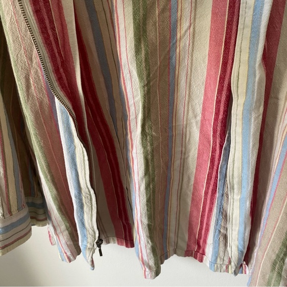 Vintage Christopher & Banks Striped Linen Blend Shirt Jacket Large - Picture 3 of 5